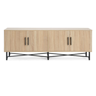 4 Door TV Cabinet, 2 Storage Spaces, Adjustable Shelves