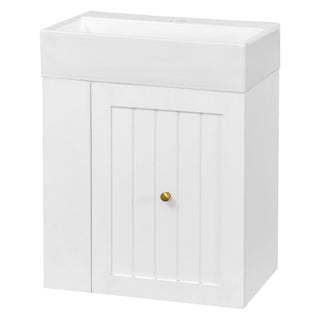 Modern Bathroom Vanity With Sink, Storage Cabinet, Drawer & Side Shelf