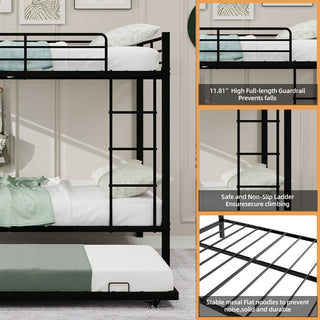 Bunk Bed For Kids, Convertible Frame With Ladders & Guardrail