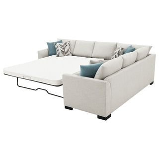 Radison - Upholstered Sectional Sofa With Hidden Sleeper - Greige