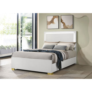 Full LED Panel Bed With Touch Activated Lighting - White