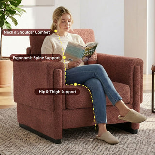 Upholstered Accent Armchair With Square Arm