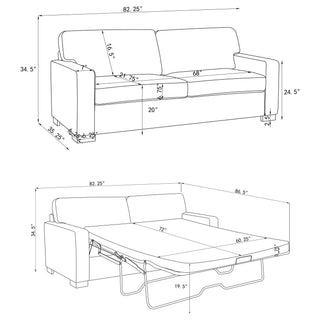 Vicente - Sleeper Sofa With Queen Mattress - Gray