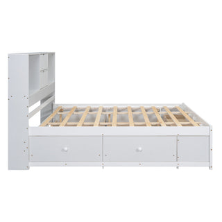 Platform Bed With Storage Headboard And 8 Drawers
