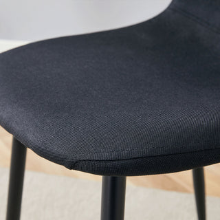 Modern Medieval Style Cushioned Side Chairs Set With Metal Legs For Kitchens