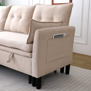 L-Shaped Reversible Chaise Sectional Sofa With Storage