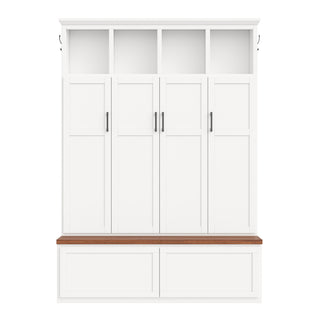 Hall Tree With 4 Hidden Cabinets