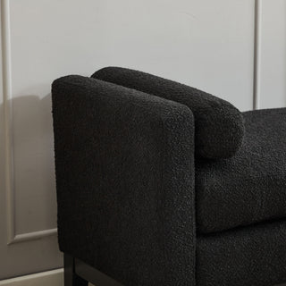 Upholstered End Of Bed Bench With Arms & 2 Bolsters For Bedroom