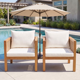 2 Piece Outdoor Armchair Set With Cushion