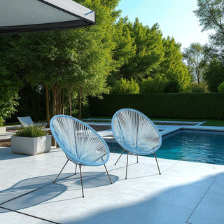 Modern Egg Shaped String Chairs (Set of 2)