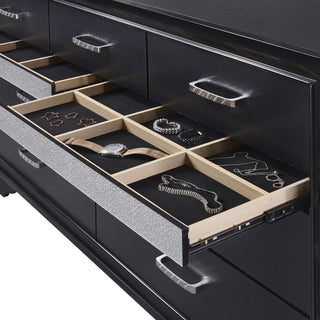 Annie - 7 Drawer Dresser With Mirror - Black