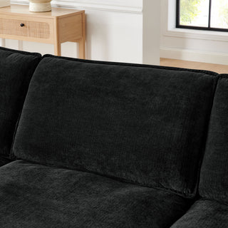 L-Shaped Sectional Sofa With Ottoman, Convertible 4 Seater Couch