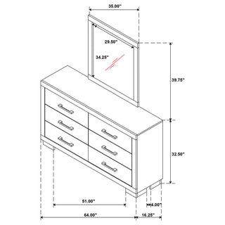 Polk - 6 Drawer Dresser With Mirror