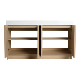 Freestanding Bathroom Vanity With Resin Sink & Soft Close Cabinet Doors