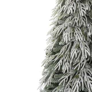 Snowy Cascading Christmas Trees 3 Piece Set With Warm LED Lighting, Flocked Weeping Branches, Multi Level Indoor Decor - Green