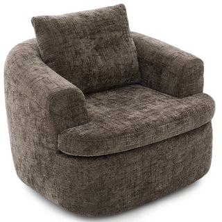 Modern Swivel Barrel Chair With Dual-Layer Cushion
