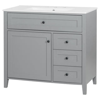 Bathroom Vanity With Sink, Cabinet With 3 Drawers And Adjustable Shelf