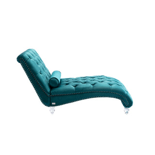 Chaise Lounge Indoor, Button Tufted Upholstered Chaise Lounge Chair With Pillow