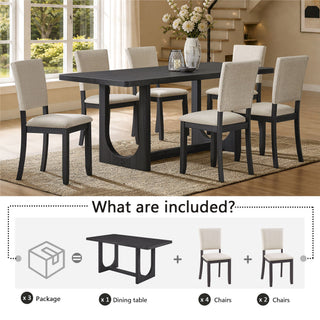 Dining Table Set, Rectangular Kitchen Table With Upholstered Chairs