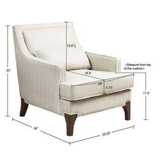 Refined - Arm Chair - Cream / Dark Brown