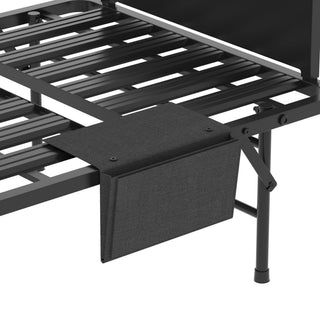Twin Folding Bed With Memory Foam Mattress, On Wheels, Portable Bed For Adults & Guests - Black