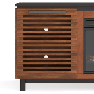 Fireplace TV Stand Console For TVs Up To 100" - Black / Bourbon