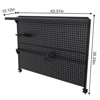 Clamp On Desk Pegboard With Single Monitor Stand