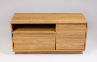 TV Stand For TVs Up To 45" With 1 Door, 1 Drawer, 1 Open Shelf - Oak
