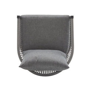 Modern Curved Aluminum Lounge Chair With Stylish Rope Weave Design And Cushioned Comfort For Outdoor