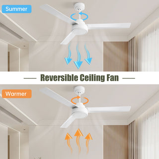 Ceiling Fan Without Light, 3 Blades Farmhouse Ceiling Fan With Remote Control 6-Speed Reversible Dc Motor For Living Room, Bedroom, Kitche