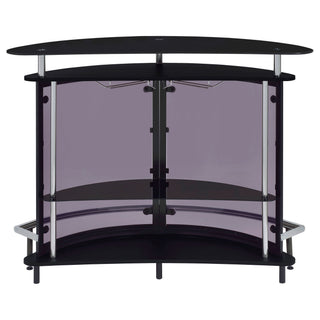 Strick & Bolton - Freestanding Glass Top Home Bar Wine Cabinet With Panels - Black