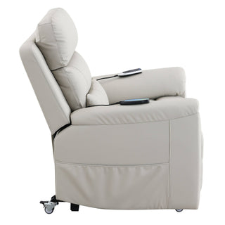 Marsha - Power Recliner With Lift & Massage - Light Gray