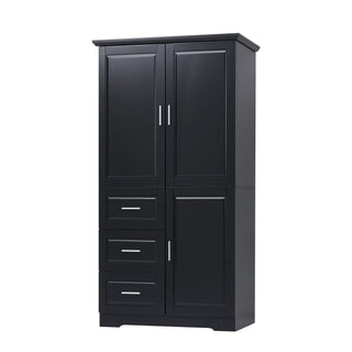 Tall Wide Storage Cabinet With Doors, 3 Drawers