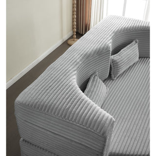 Floor Convertible Sleeper Sofa Bed With 2 Pillows
