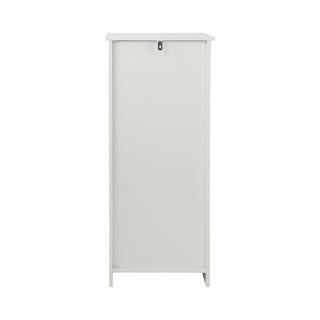 Louvered Door Bathroom Low Cabinet With Multi Layer Storage - White