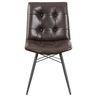Back Dining Chairs With Button Tufting (Set of 4) - Brown