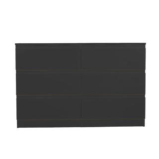 6 Drawer Dresser With Spacious Countertop And Concealed Handles