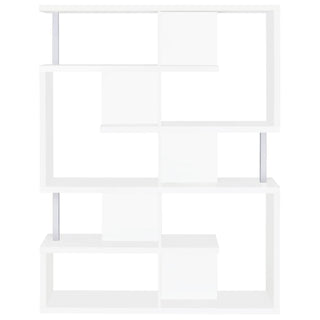5 Tier Geometric Bookcase - White