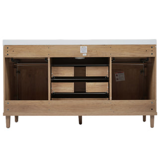 Bathroom Vanity With Sink, 5 Legs, Soft Close Drawers
