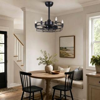 Modern Farmhouse Ceiling Fan, Adjustable Hanging