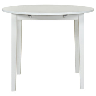 Cliff - 3 Piece Round Drop Leaf Dining Table Set With Ladderback Chairs - White