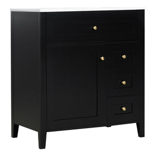 Bathroom Vanity With Sink, 3 Drawers And Adjustable Shelf