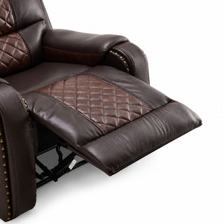 Heated Massage Recliner With Remote Control - Brown