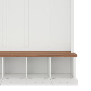 Hall Tree With Storage Bench Mudroom Coat Rack With 6 Hooks