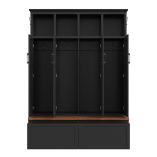 Hall Tree With 4 Hidden Cabinets