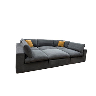Custom Configuration Modular Sectional & Toss Pillows
