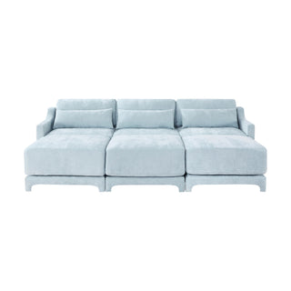 Stylish Sofa With Ottoman And Lumbar Pillows, Ergonomic Design