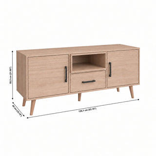TV Stand For TVs Up To 60" With 2 Doors, 1 Drawer And 1 Open Shelf - Walnut