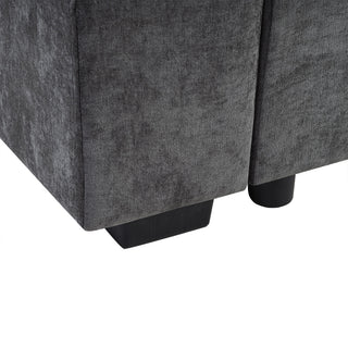 Modern L Shaped Sectional Sofa With Upholstery And Wooden Storage