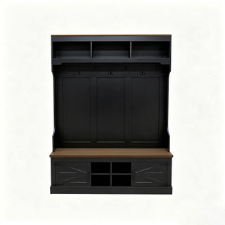 Farmhouse Hall Tree With Bench And Shoe Storage